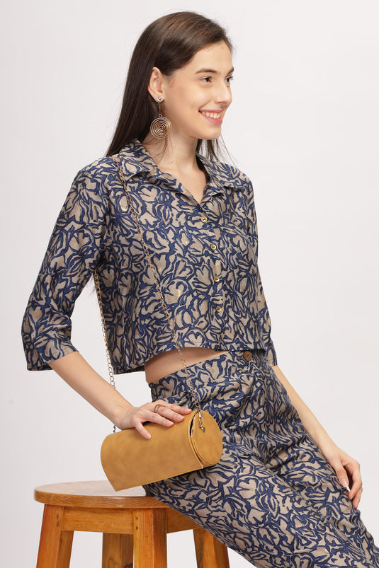 High waist Palazzo pant with crop top