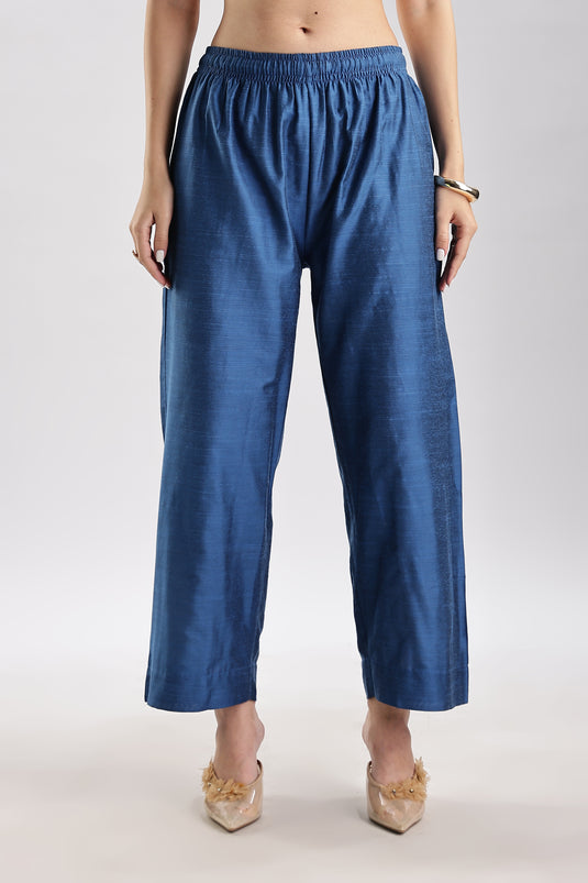 Cotton Silk Collared Printed Set