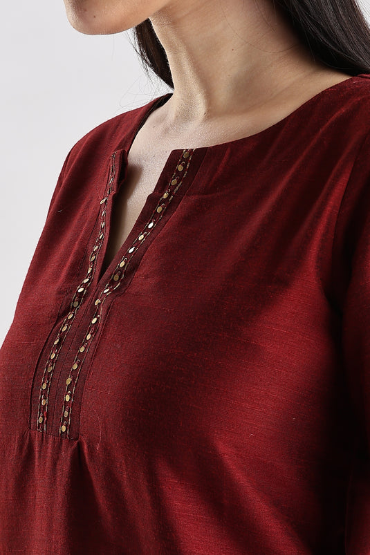 Cotton Silk Embroidered Set
