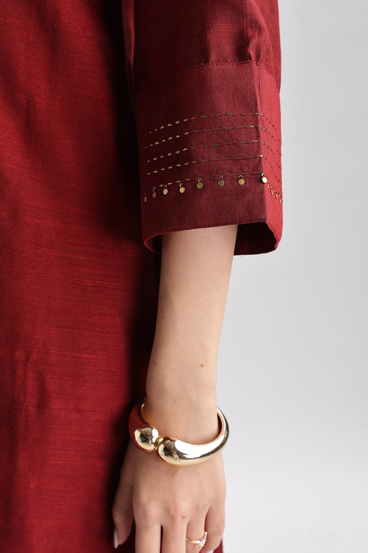 Cotton Silk Embroidered Set