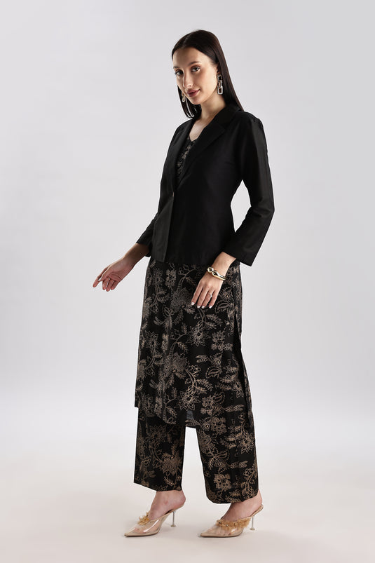 Blazer Set Cotton Silk - 3 piece