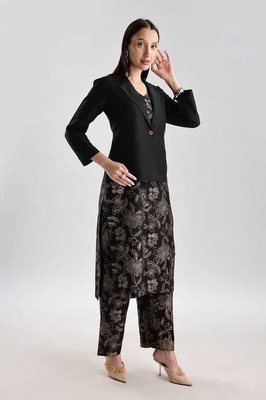 Blazer Set Cotton Silk - 3 piece