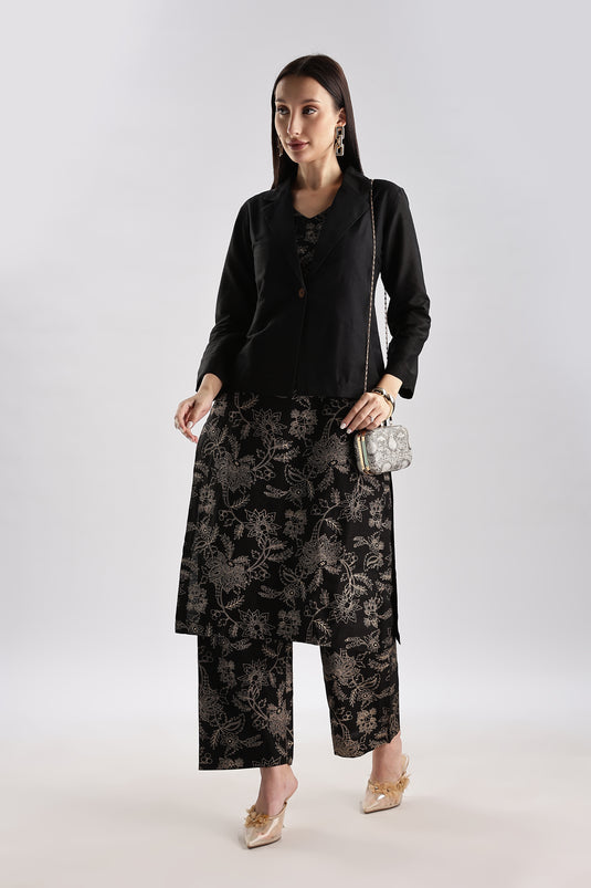 Blazer Set Cotton Silk - 3 piece