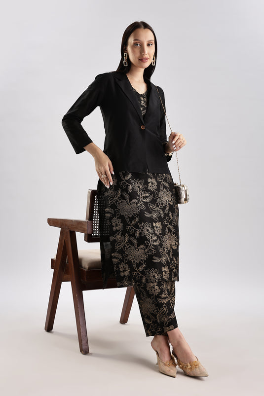 Blazer Set Cotton Silk - 3 piece