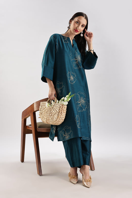 Cotton Silk Printed Set