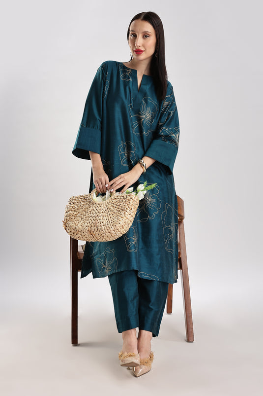 Cotton Silk Printed Set