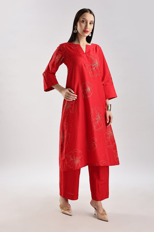 Cotton Silk Printed Set