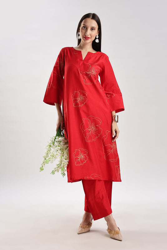 Cotton Silk Printed Set