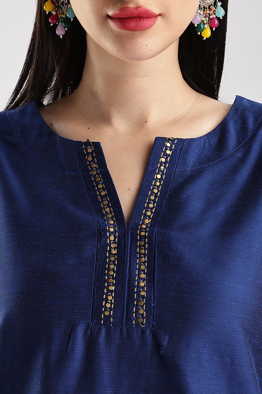 Cotton Silk Embroidered Set