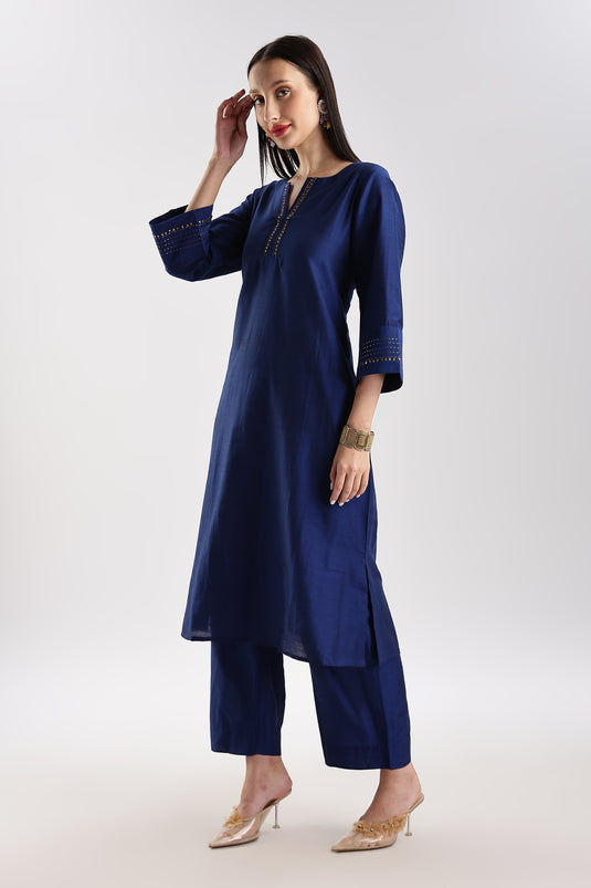 Cotton Silk Embroidered Set