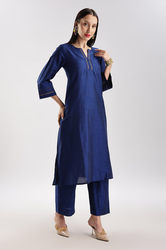 Cotton Silk Embroidered Set