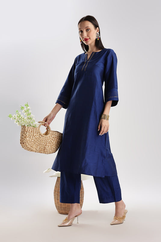 Cotton Silk Embroidered Set