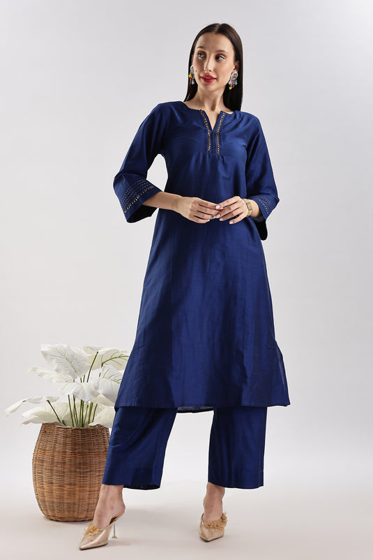 Cotton Silk Embroidered Set