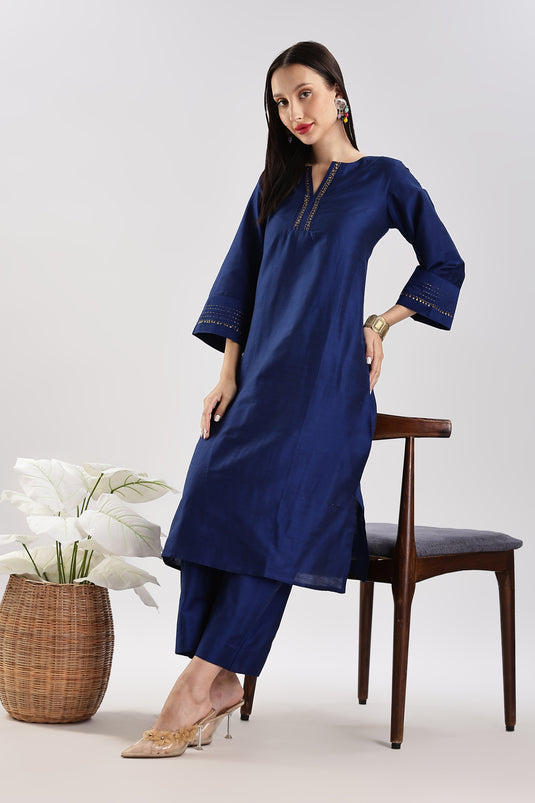 Cotton Silk Embroidered Set