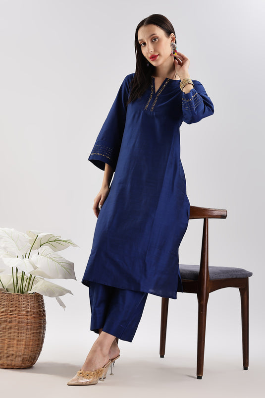 Cotton Silk Embroidered Set