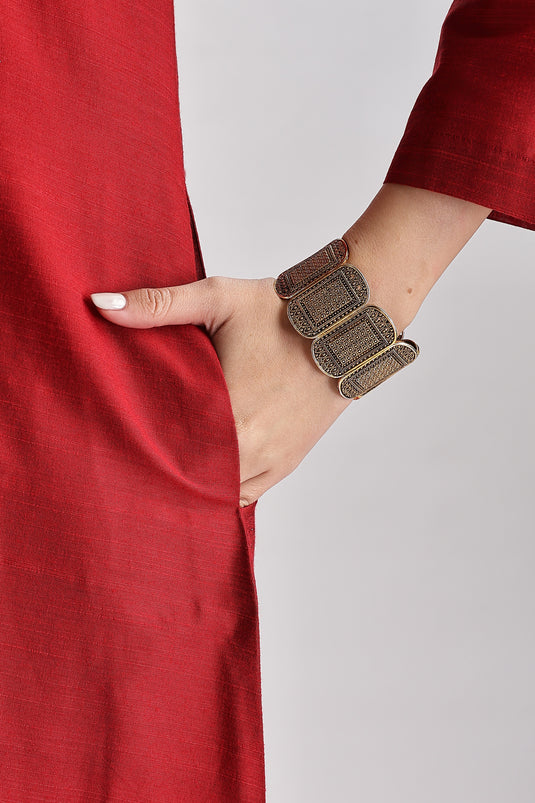 Cotton Silk Collared Set