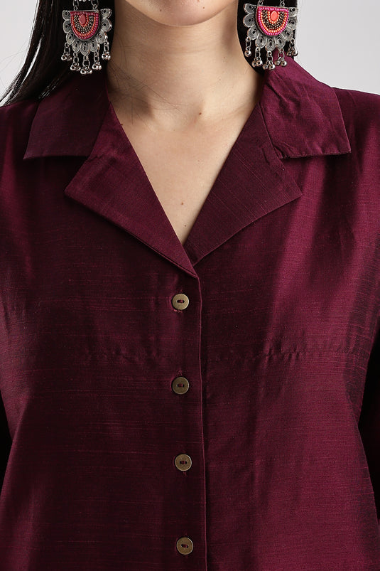 Cotton Silk Collared Set