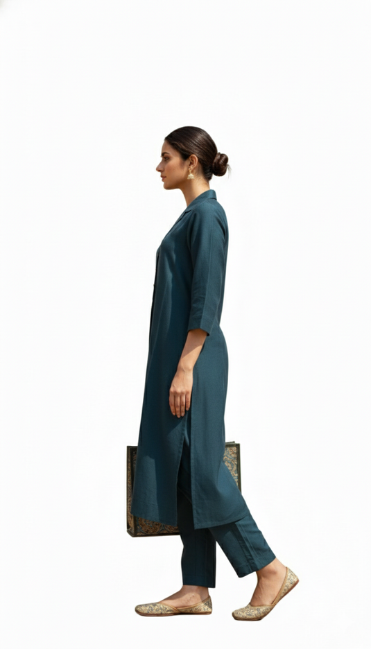 Cotton silk collar TEAL