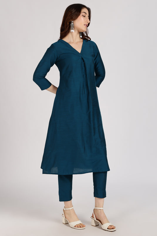 Tile V-neck cotton silk