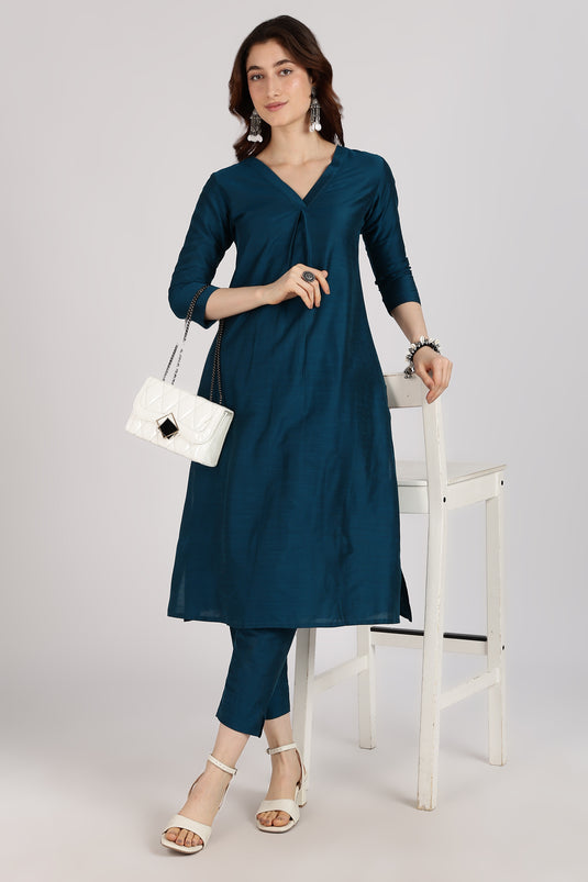 Tile V-neck cotton silk