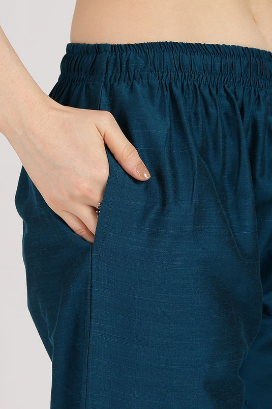 Tile V-neck cotton silk