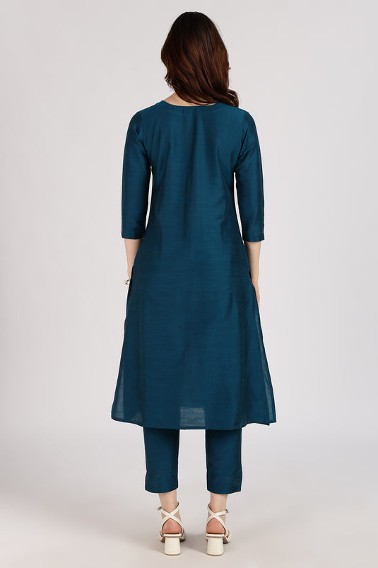 Tile V-neck cotton silk