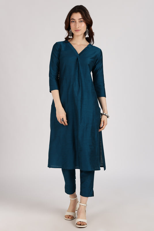 Tile V-neck cotton silk