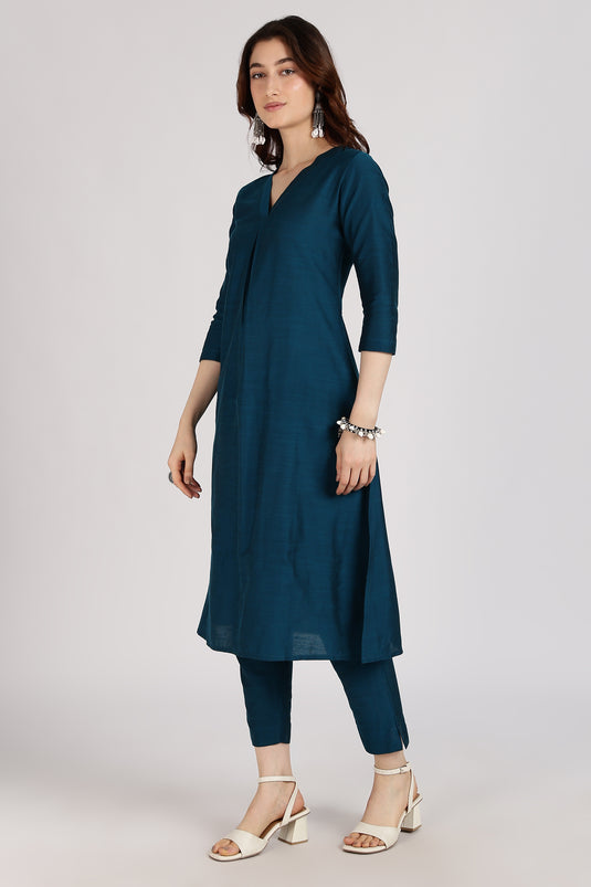 Tile V-neck cotton silk