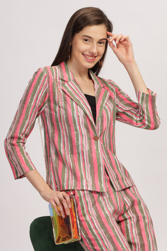 Sleek Stripes Duo Women Coordset