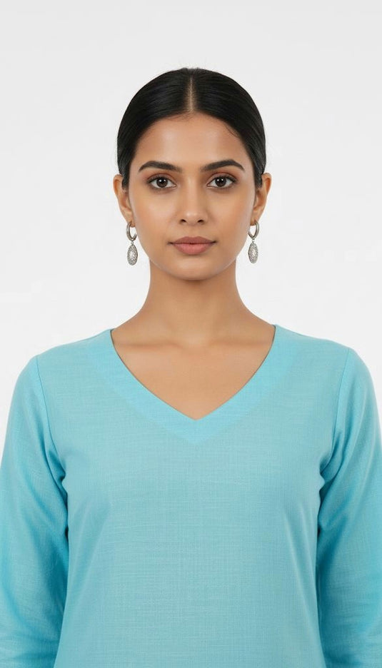 Cotton silk sky blue