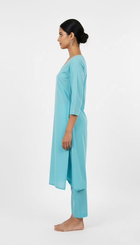 Cotton silk sky blue