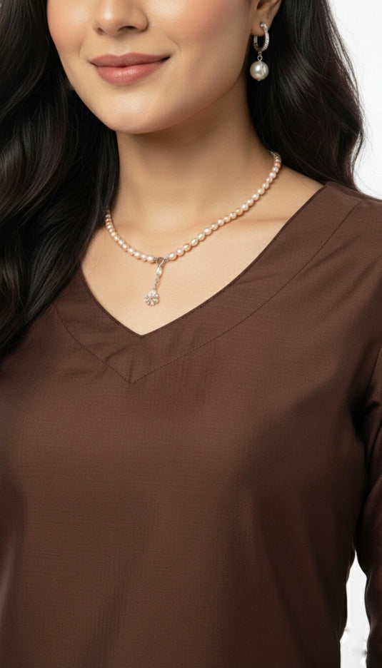 cotton silk coffee brown