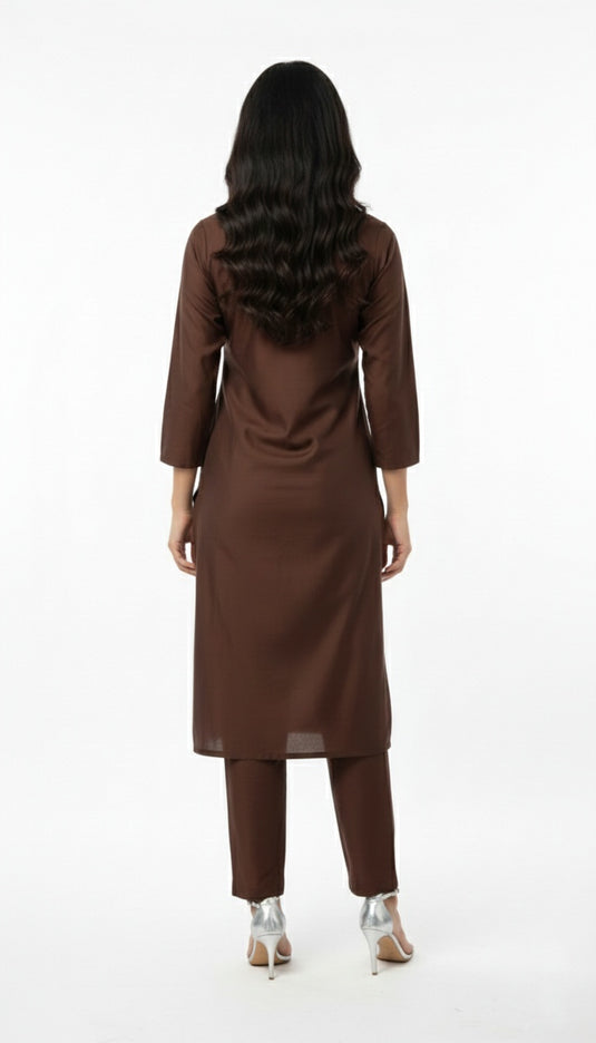 cotton silk coffee brown