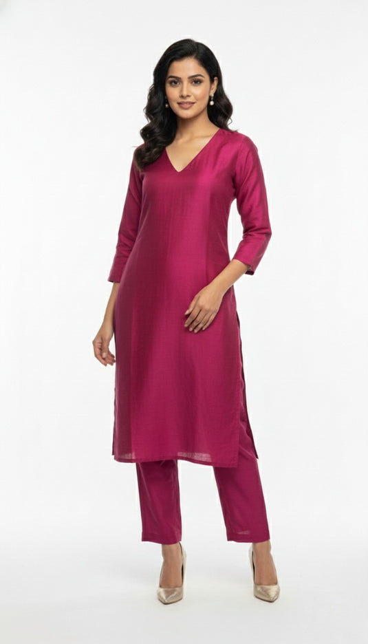 cotton silk magenta pink