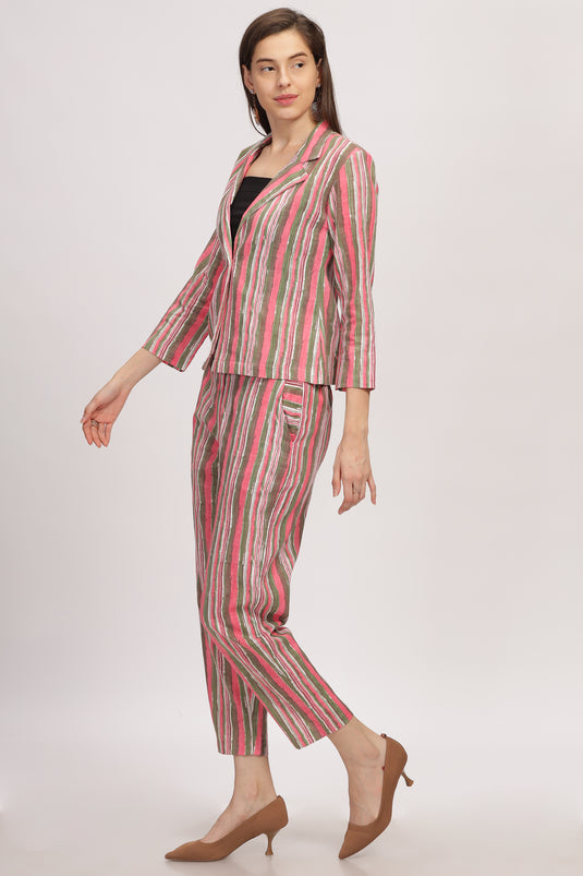 Sleek Stripes Duo Women Coordset