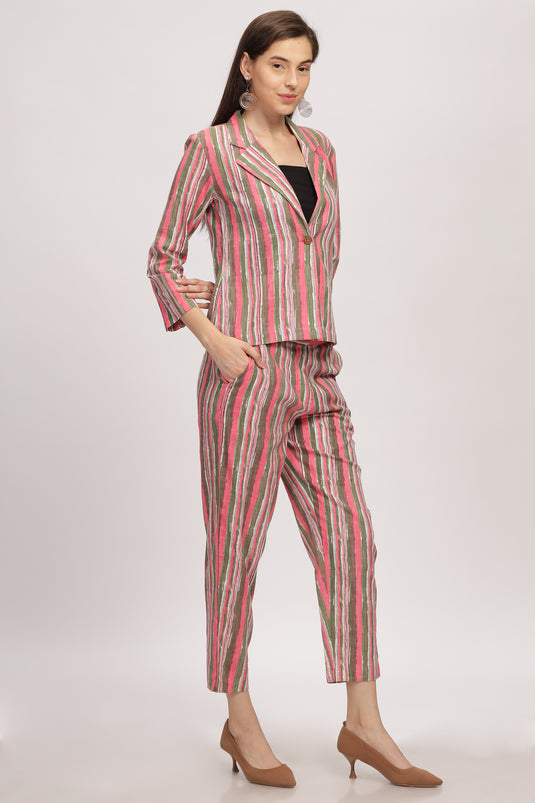 Sleek Stripes Duo Women Coordset